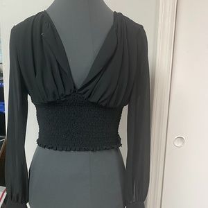 Bebe cropped black top